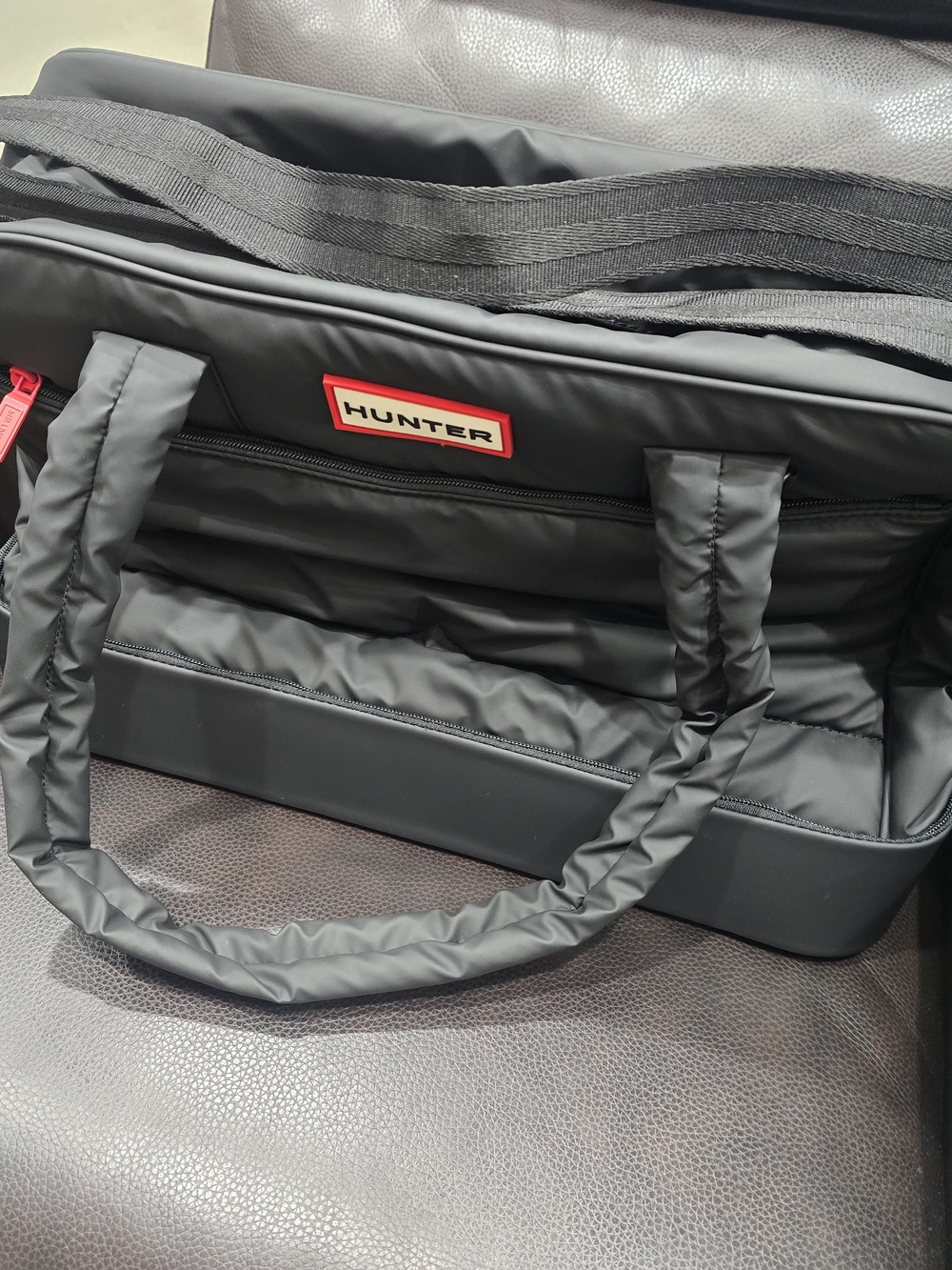 Hunter Black Quilted Tote Bag for Men